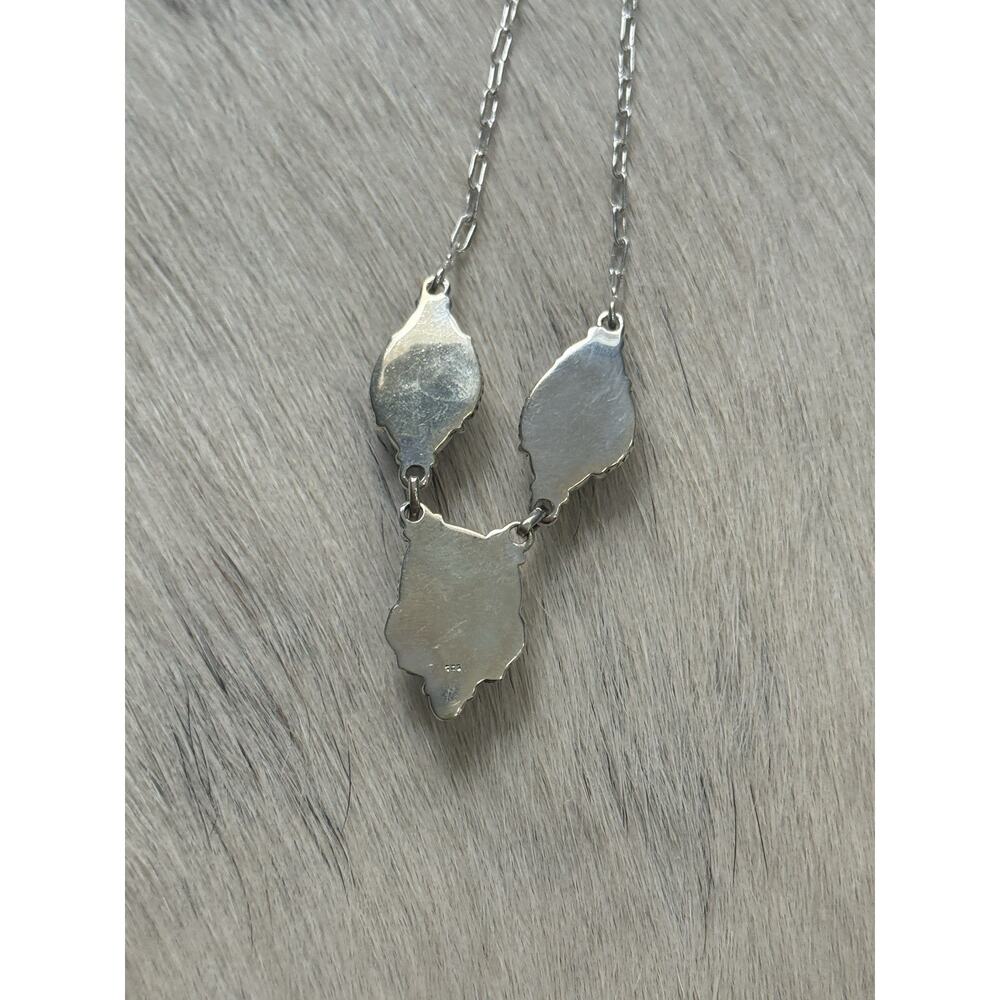 Sterling Silver Sonoran Gold Blue Golden Hills Turquoise Necklace Paperclip - Picture 13 of 13